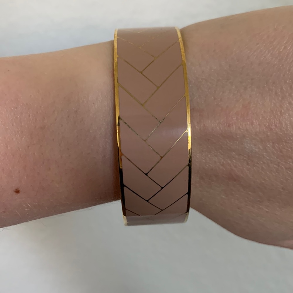Rose Pink/Blush & Gold Thick Bangle